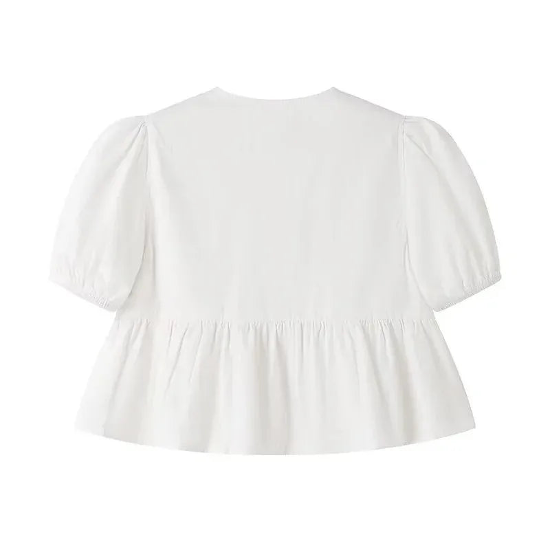 Ruched Puff Sleeve Top
