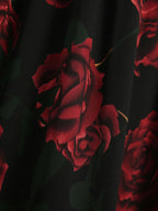 Plus Size Floral Ruched Split Dress