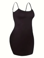 Plus Size Solid Fit Bodycon Dress