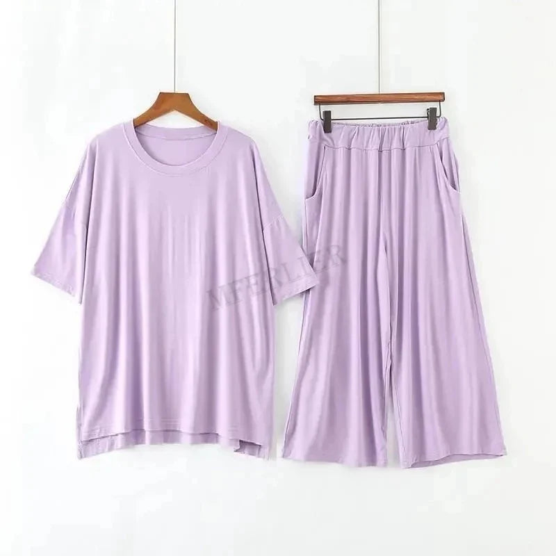 Plus Size Modal Summer Pajama Set
