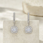 Moissanite Silver Drop Earrings