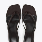 Silk Square Heel Flip Flop Sandals