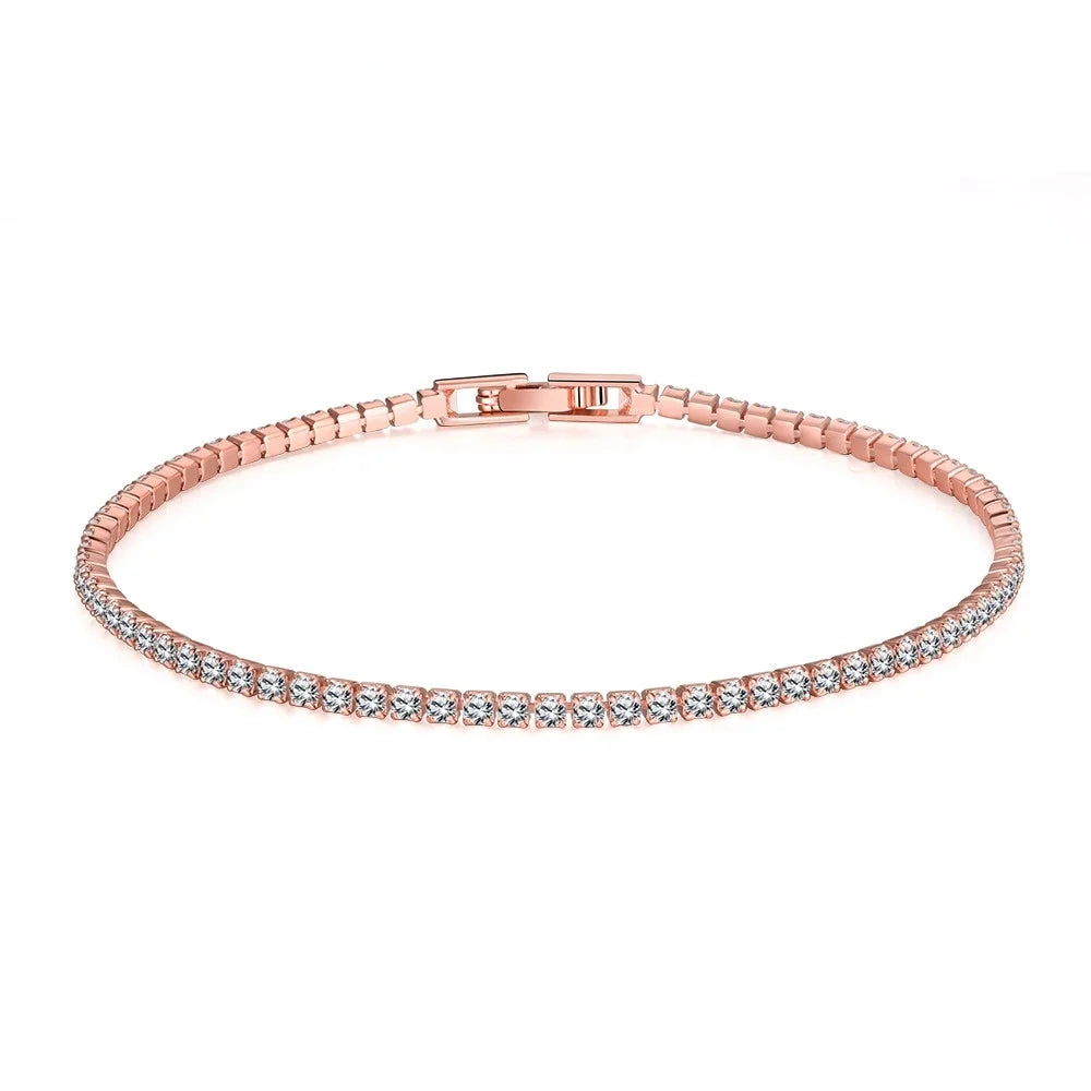 Sterling Silver Zircon Charm Bracelet