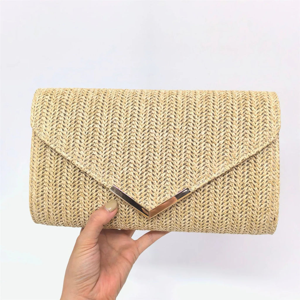 Straw Rattan Beach Clutch Bag