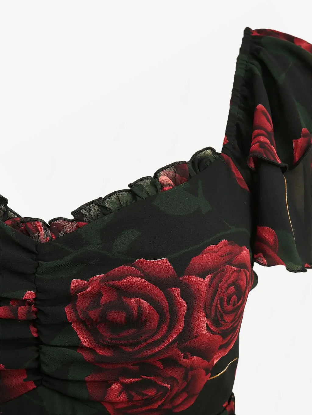 Plus Size Floral Ruched Split Dress