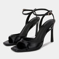 Square Toe Ankle Strap Heels