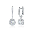 Moissanite Silver Drop Earrings