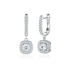 Moissanite Silver Drop Earrings