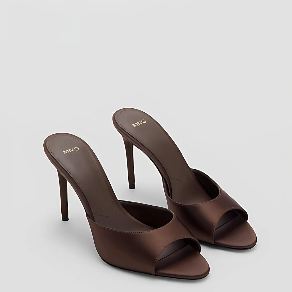 Pointed Toe Satin Stiletto Slippers