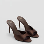 Pointed Toe Satin Stiletto Slippers