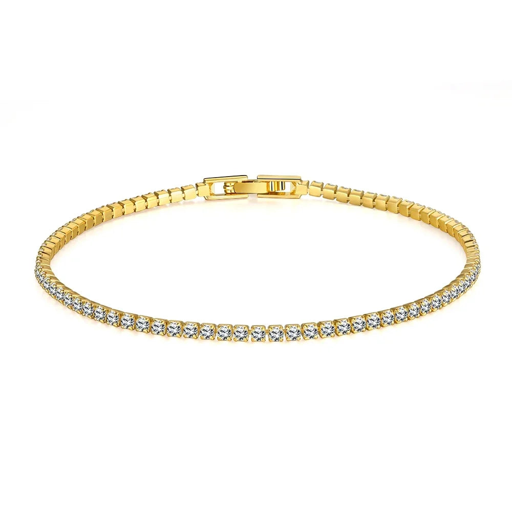 Sterling Silver Zircon Charm Bracelet