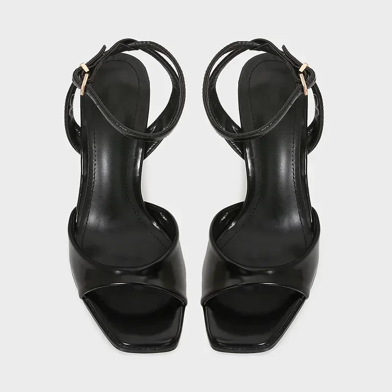 Square Toe Ankle Strap Heels