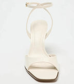 Square Toe Ankle Strap Heels