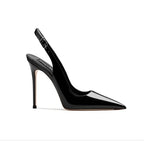 Pointed Toe Patent Heel Sandals