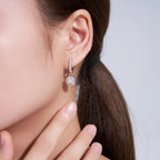 Moissanite Silver Drop Earrings