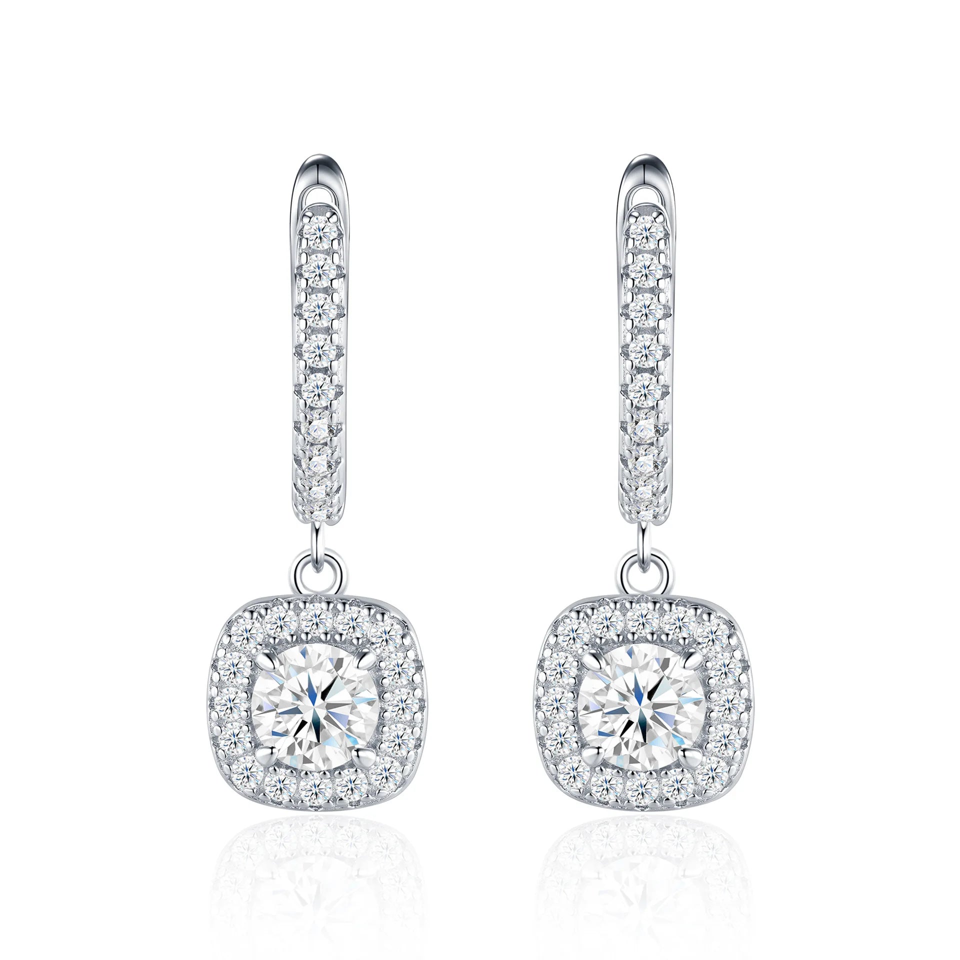Moissanite Silver Drop Earrings