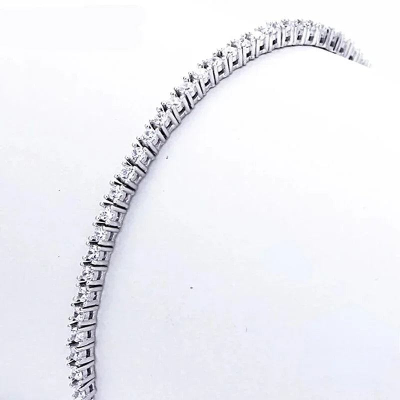 Sterling Silver Zircon Charm Bracelet