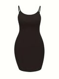 Plus Size Solid Fit Bodycon Dress