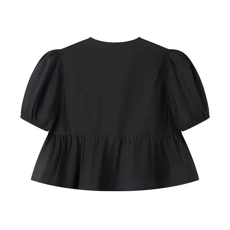 Ruched Puff Sleeve Top