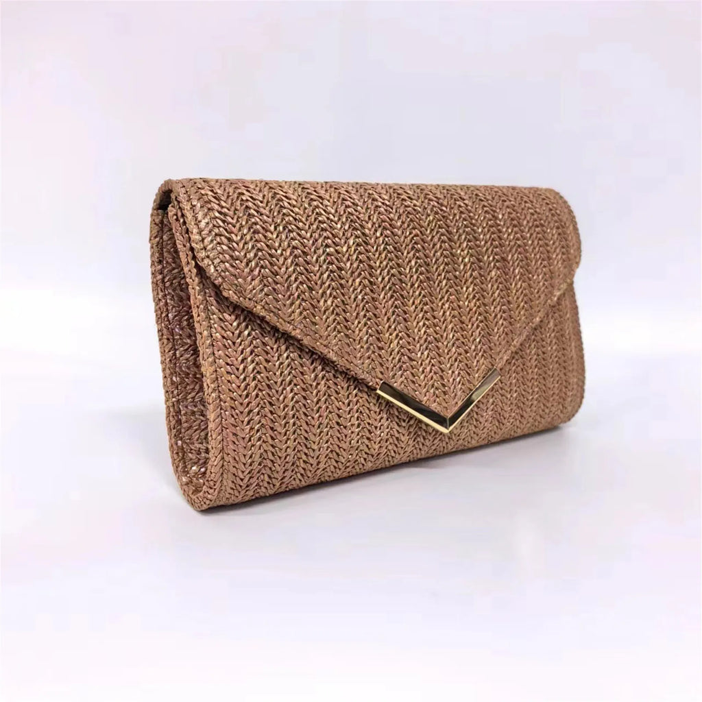 Straw Rattan Beach Clutch Bag