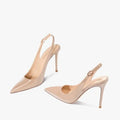 Pointed Toe Patent Heel Sandals