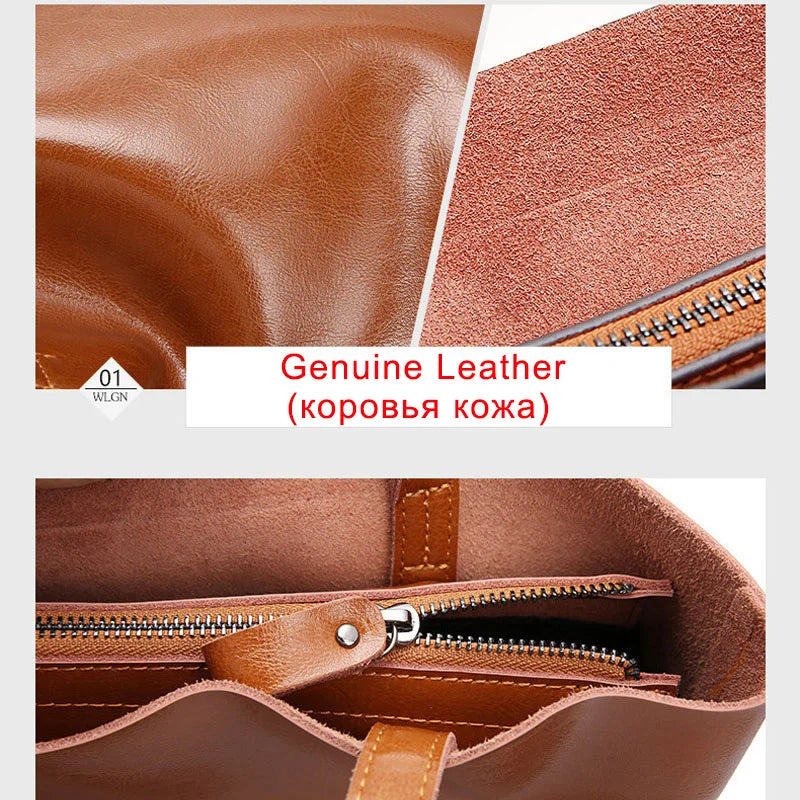 Genuine Leather Vintage Tote Bag