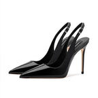 Pointed Toe Patent Heel Sandals