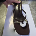 Silk Square Heel Flip Flop Sandals