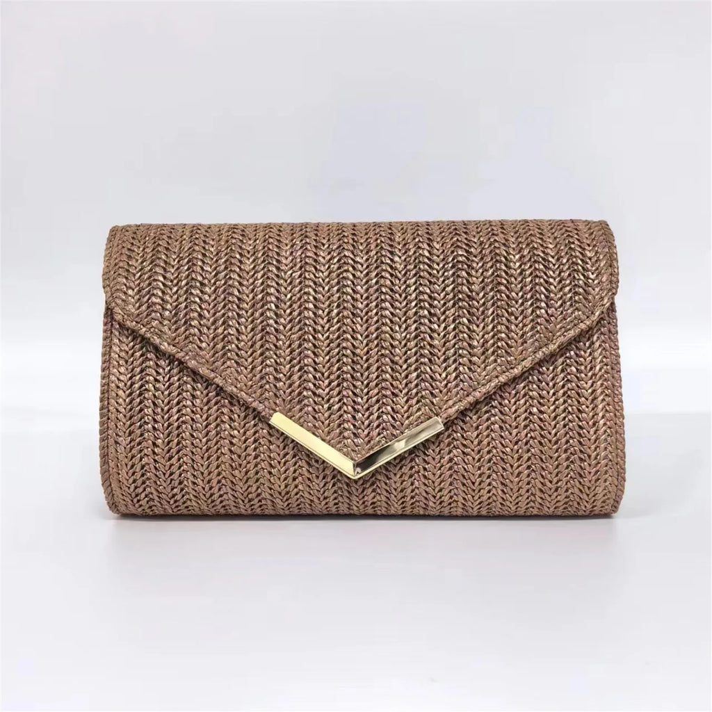 Straw Rattan Beach Clutch Bag