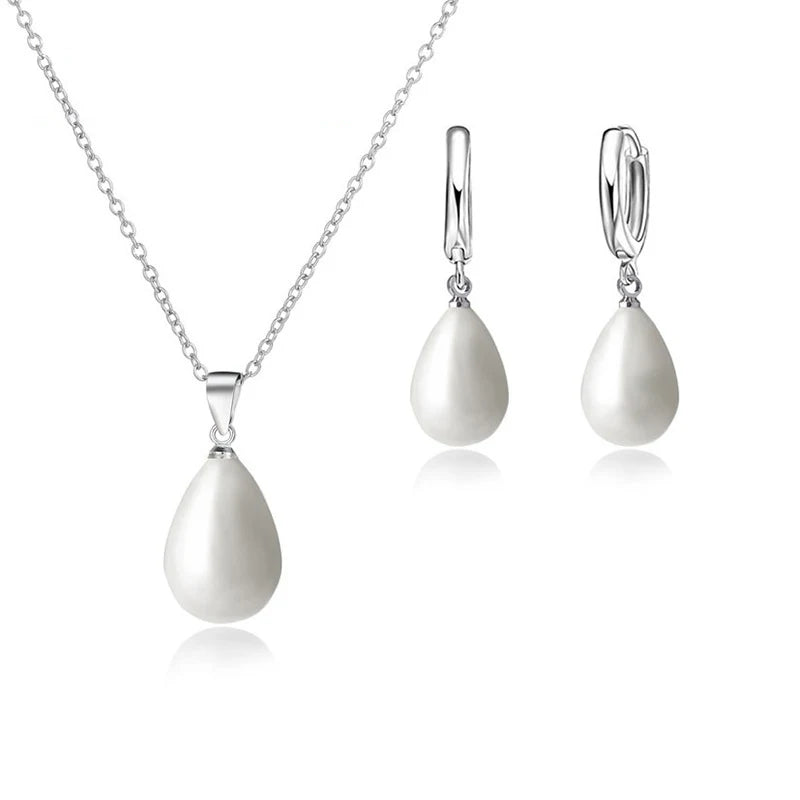 Sterling Silver Pearl Jewelry Set